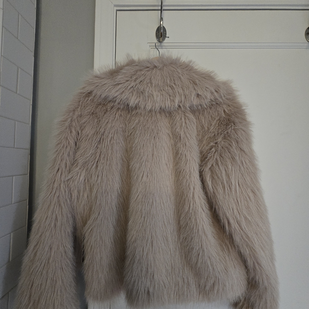 Simply Vera Vera Wang Faux Fur Jacket in Cream